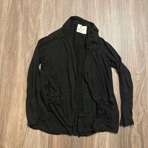 JAGA DTLA silk blend open front Black Women's Sweater